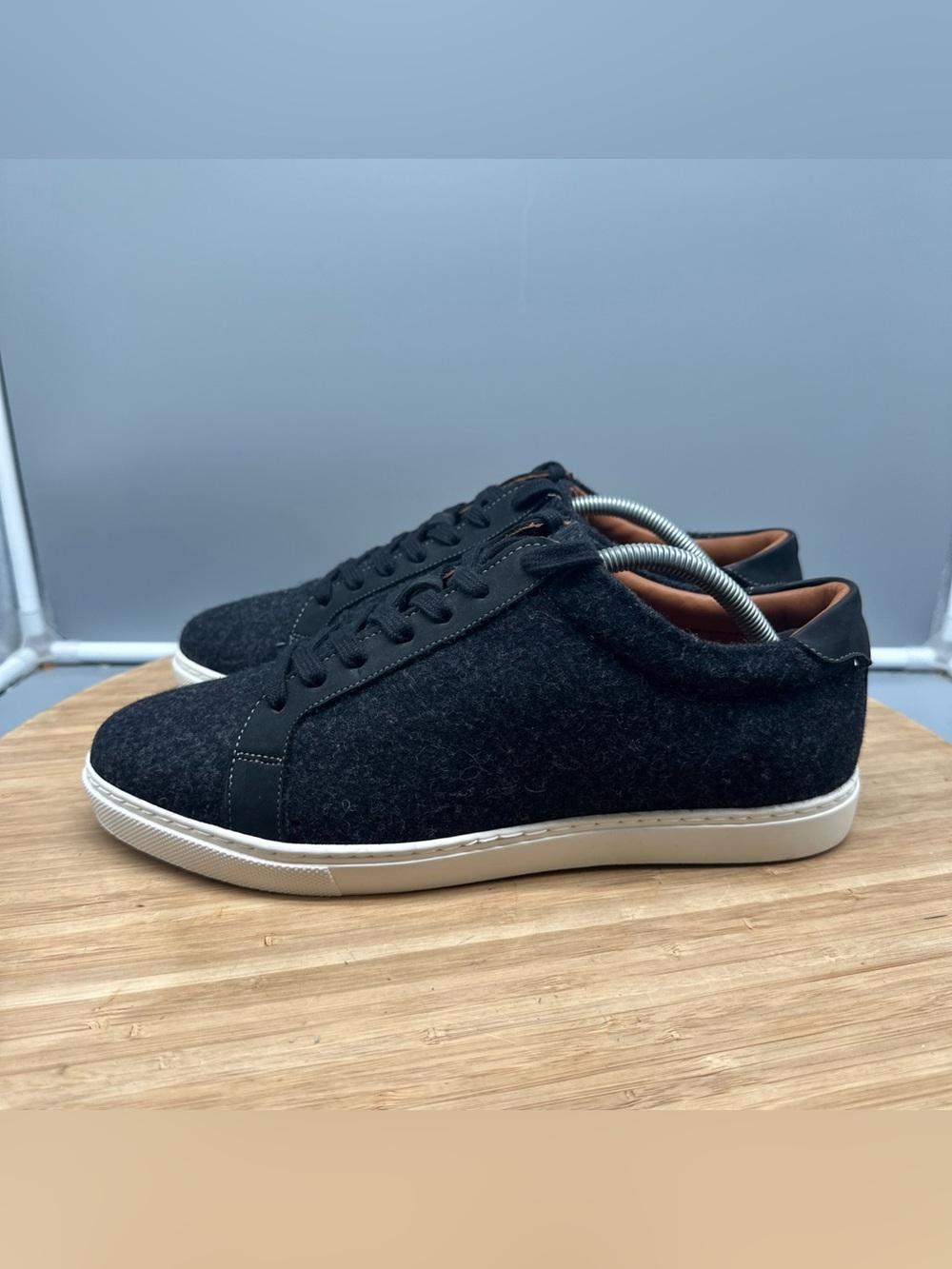 Allen Edmonds Courtside Black Wool Comfort Lace-Up Men's Sneakers Size 8.5